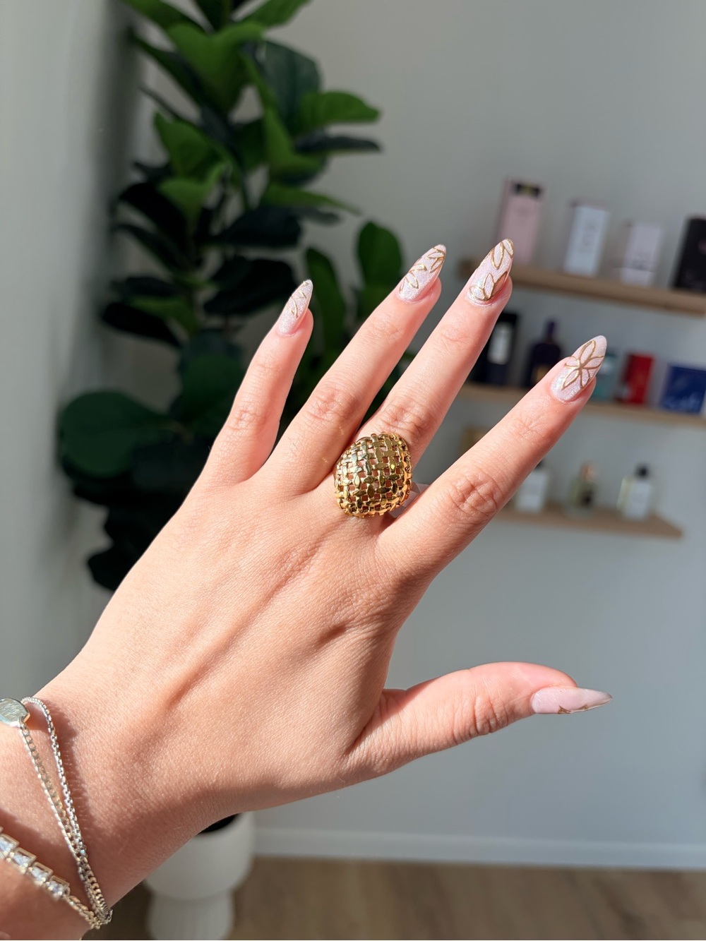 Bold Gold Dome Statement Ring for Women